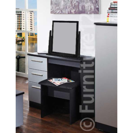 Welcome Furniture Hatherley Small Dressing Table in Black and Steel