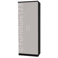 Welcome Furniture Hatherley 2 Door Wardrobe in Black and Steel