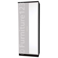 Welcome Furniture Hatherley 2 Door Mirrored Wardrobe in Black and Steel