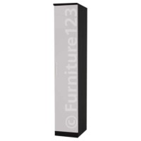 Welcome Furniture Hatherley 1 Door Wardrobe in Black and Steel