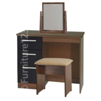 Welcome Furniture Hatherley High Gloss Small Dressing Table in Walnut and Black