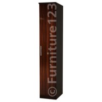 Hatherley High Gloss 1 Door Wardrobe in Black and Ebony - 