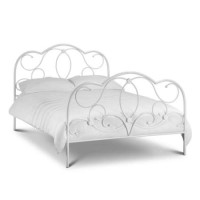 Arabella White Metal Bed Frame - double bed frame