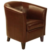 Relaxateeze Victor Leather Faced Tub Chair in Burgundy