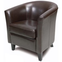 Relaxateeze Victor Leather Faced Tub Chair in Chestnut