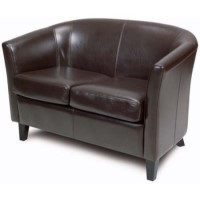 Relaxateeze Victor Leather Faced Twin Tub Chair in Chestnut