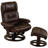 Relaxateeze Darius Swivel Recliner with Footstool in Brown