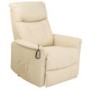 Karen Leather Faced Recliner Armchair in Cream - 