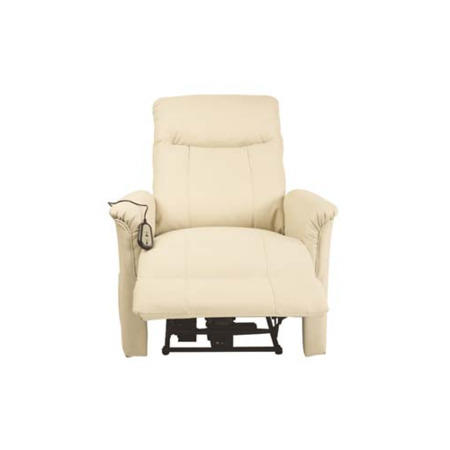 Karen Leather Faced Recliner Armchair in Cream - 