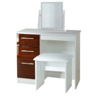 Welcome Furniture Hatherley High Gloss Small Dressing Table in White and Ebony