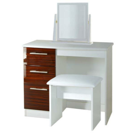 Welcome Furniture Hatherley High Gloss Small Dressing Table in White and Ebony
