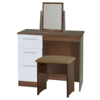 Welcome Furniture Hatherley High Gloss Small Dressing Table in Walnut and White