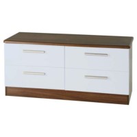 Welcome Furniture Hatherley High Gloss 4 Drawer Wide Chest in Walnut and White