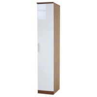 Hatherley High Gloss 1 Door Wardrobe in Walnut and White - 