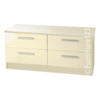 Welcome Furniture Hatherley High Gloss 4 Drawer Wide Chest in Cream