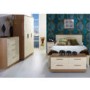 Knightsbridge High Gloss 3 Drawer Bedside Chest in Oak and Cream