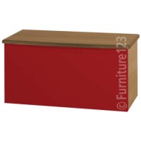 Welcome Furniture Hatherley High Gloss Blanket Box in Oak and Red