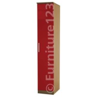 Hatherley High Gloss 1 Door Wardrobe in Oak and Red - 
