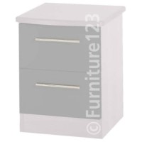 Welcome Furniture Hatherley 2 Drawer Bedside Chest in White and Steel