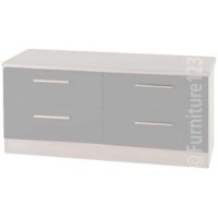 Welcome Furniture Hatherley 4 Drawer Wide Chest in White and Steel