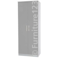 Welcome Furniture Hatherley 2 Door Wardrobe in White and Steel