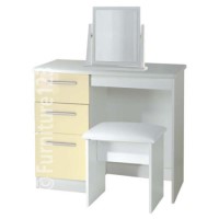 Welcome Furniture Hatherley High Gloss Small Dressing Table in White and Cream