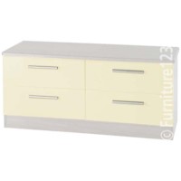 Welcome Furniture Hatherley High Gloss 4 Drawer Wide Chest in White and Cream