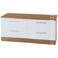 Welcome Furniture Hatherley High Gloss 4 Drawer Wide Chest in Oak and White