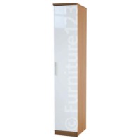 Hatherley High Gloss 1 Door Wardrobe in Oak and White - 