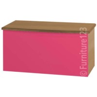 Welcome Furniture Hatherley High Gloss Blanket Box in Oak and Pink