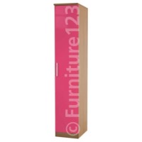 Hatherley High Gloss 1 Door Wardrobe in Oak and Pink - 