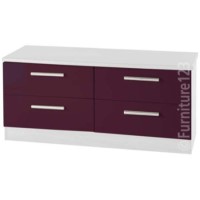 Welcome Furniture Hatherley High Gloss 4 Drawer Wide Chest in White and Purple