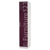 Hatherley High Gloss 1 Door Wardrobe in White and Purple - 