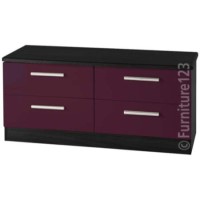 Welcome Furniture Hatherley High Gloss 4 Drawer Wide Chest in Black and Purple