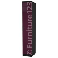 Hatherley High Gloss 1 Door Wardrobe in Black and Purple - 