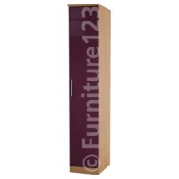 Hatherley High Gloss 1 Door Wardrobe in Oak and Purple - 