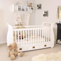 Nipper Nursery White Solid Ash 2 Piece Cot Furniture Set - 