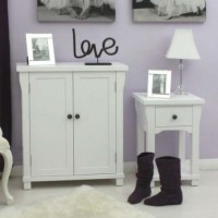 Baumhaus Hampton White Solid Ash 2 Piece Hall Furniture Set