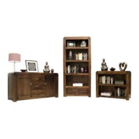 Baumhaus Shiro Solid Walnut 3 Piece Dining Room Furniture Set