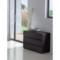Tara Solid Oak 3 Drawer Chest in Black