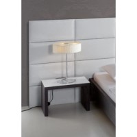 Tara Solid Oak Bedside Table in Black with White Glass Top