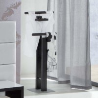 Kari Solid Oak Clothes Stand in Black