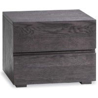 Hasena Tara Solid Oak 2 Drawer Bedside Table in Black