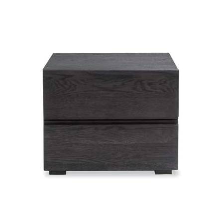 Hasena Tara Solid Oak 2 Drawer Bedside Table in Black
