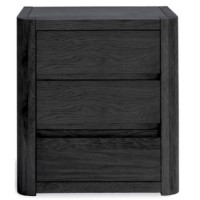 Hasena Kari Solid Oak 3 Drawer Bedside Table in Black