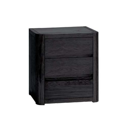 Hasena Kari Solid Oak 3 Drawer Bedside Table in Black