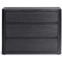 Hasena Kari Solid Oak 3 Drawer Chest in Black
