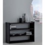 Hasena Kari Solid Oak 3 Shelf Bookcase in Black