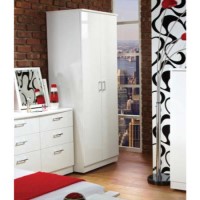 Welcome Furniture Emmeline High Gloss 2 Door Wardrobe in White