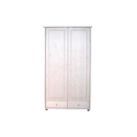 Mansa Solid Pine 2 Door 2 Drawer Wardrobe in White